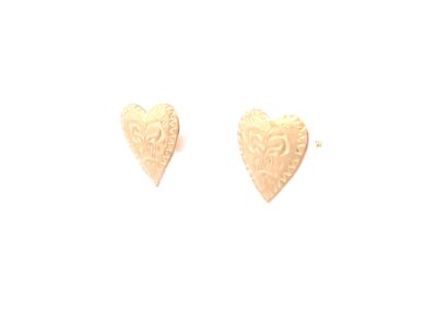 14 Karat Yellow Gold Stud Earrings - Sparkling Diamond Accents | Fine Estate Jewelry