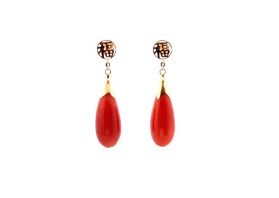 Exquisite 14K Gold Teardrop Earrings with Vibrant Orange Jade - A Perfect Addition to Your Fine Jewelry Collection