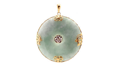 Exquisite 14K Gold Jade Circle Pendant Necklace: A Timeless Piece of Diamond Jewelry