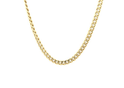 A 14 Karat Yellow Gold Cross Pendant necklace with a gold plated clasp.