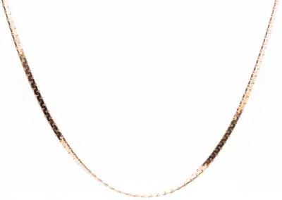 A 14 Karat Yellow Gold Fashion Chain necklace on a white background.