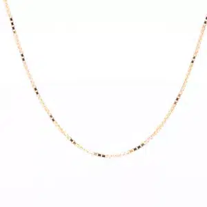A 14 Karat Yellow Gold Fashion Chain necklace with black beads.