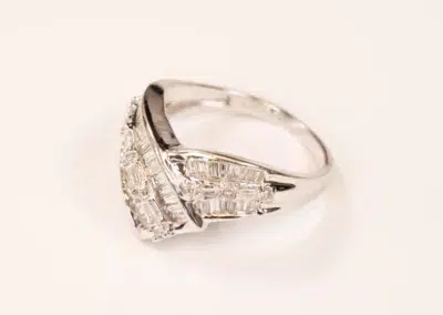 14K YG Diamonds & Peach Tourmaline Ring displayed on a plain white background.