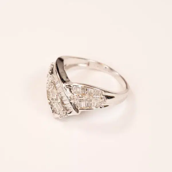 14K YG Diamonds & Peach Tourmaline Ring displayed on a plain white background.